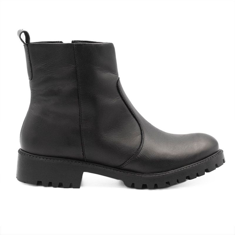 Bota Zatta Coturno Couro Tratorada Lola Preta