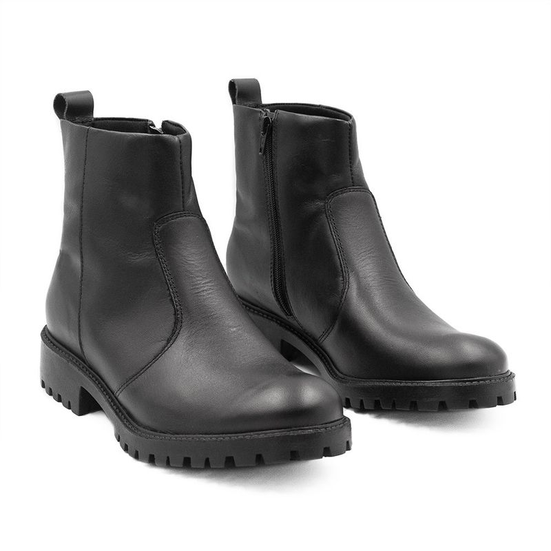 Bota Zatta Coturno Couro Tratorada Lola Preta
