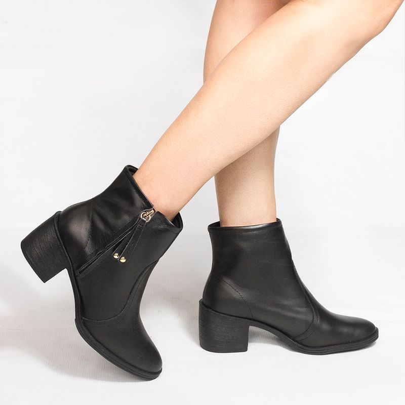 Bota Zatta Cano Médio Salto Bloco Violeta Preta 