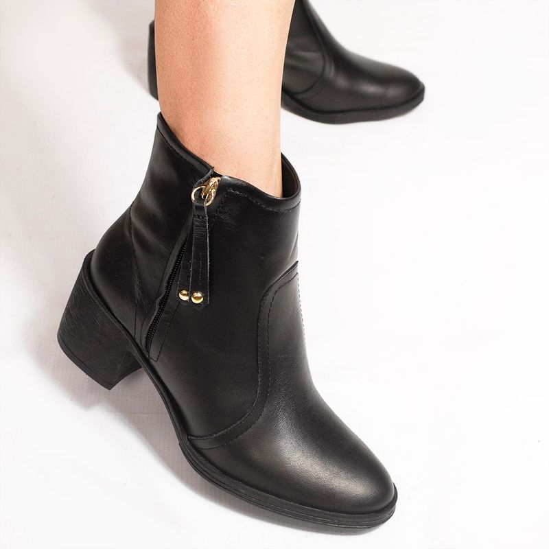 Bota Zatta Cano Médio Salto Bloco Violeta Preta 