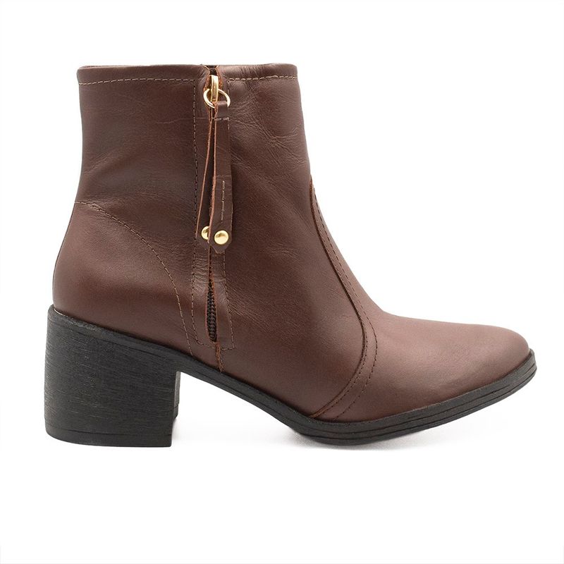 Bota Zatta Cano Médio Salto Bloco Violeta Marrom