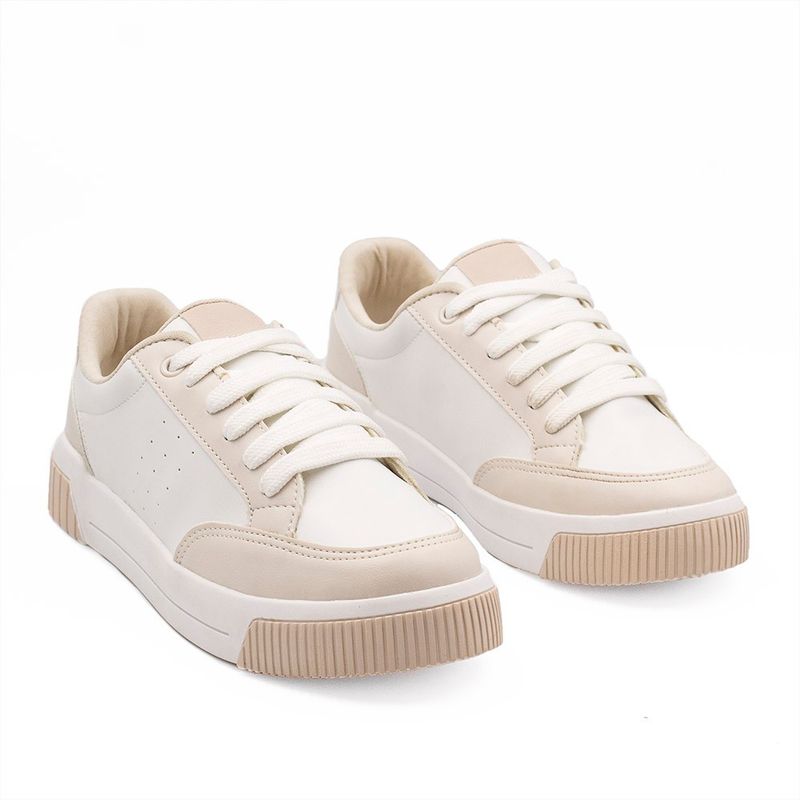 Tênis Zatta Casual Cadarço Bicolor Lamys Branco