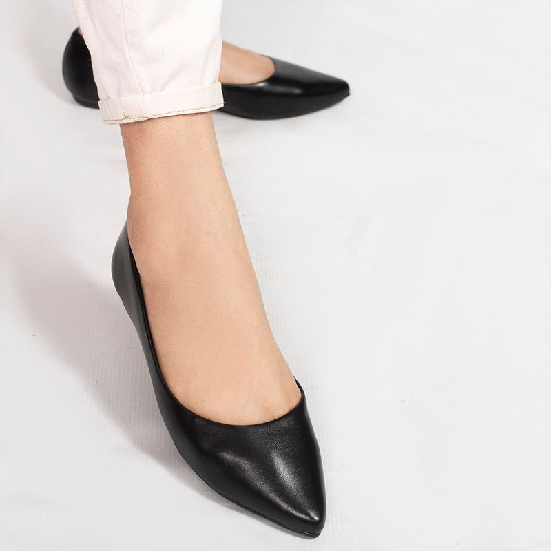 Sapatilha Zatta Flat Bico Fino Noely Preta