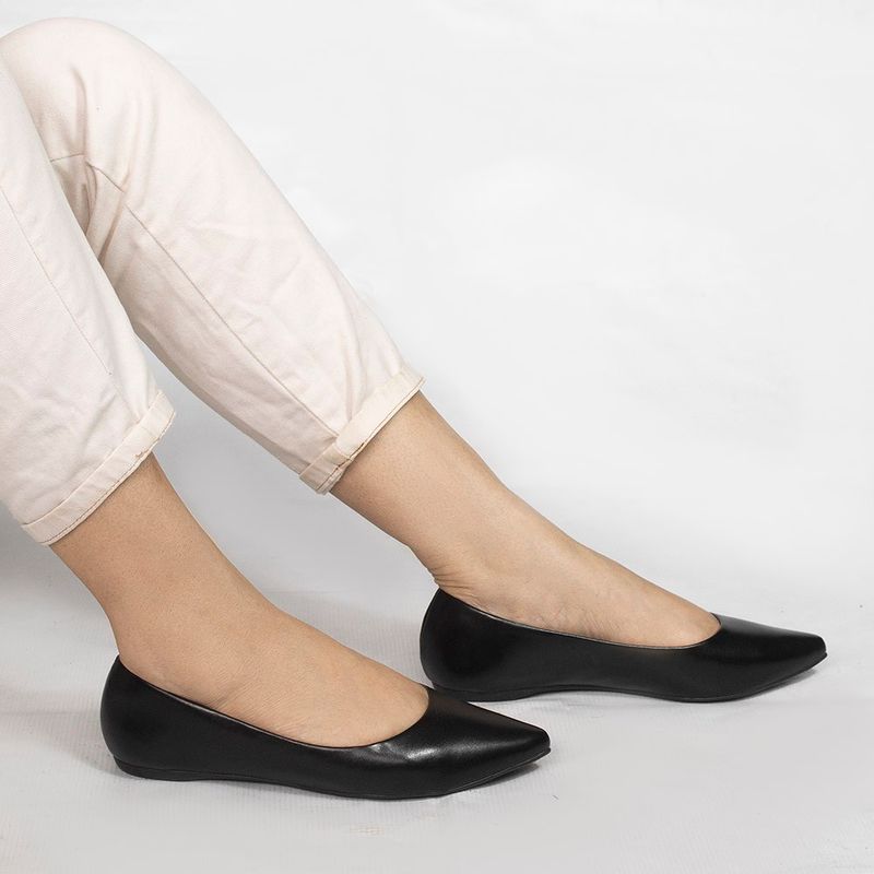Sapatilha Zatta Flat Bico Fino Noely Preta