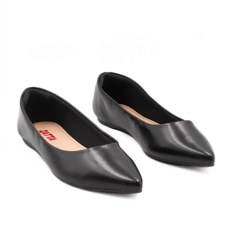 Sapatilha Zatta Flat Bico Fino Noely Preta