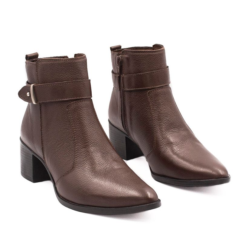 Bota Zatta Bico Fino Cano Curto Jordana Marrom