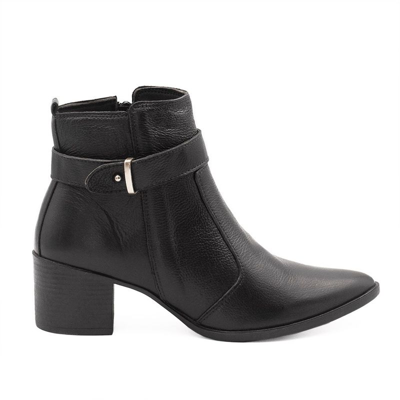Bota Zatta Bico Fino Cano Curto Jordana Preta
