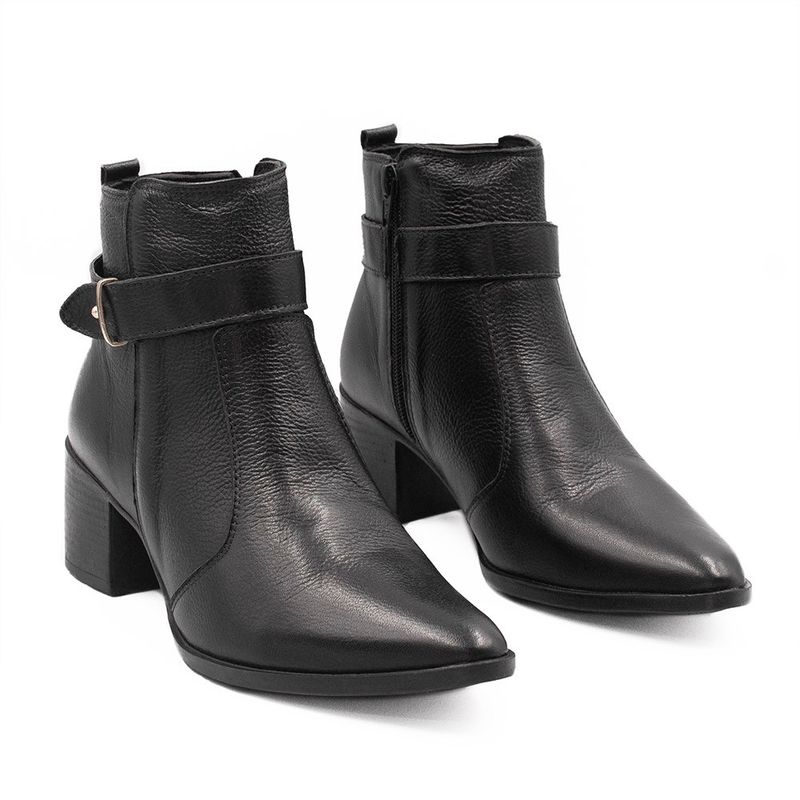 Bota Zatta Bico Fino Cano Curto Jordana Preta