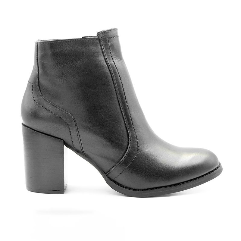 Bota Zatta Salto Bloco Couro Lourença Preta