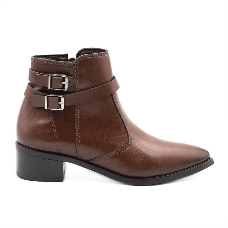 Bota Zatta Bico Fino Fivelas Bethania Marrom