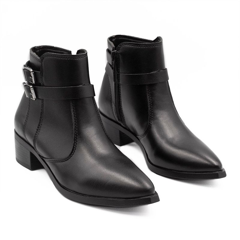 Bota Zatta Bico Fino Fivelas Bethania Preta