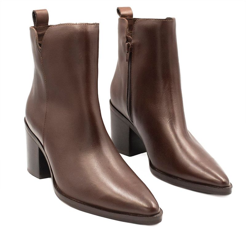 Bota Zatta Cano Médio Bico Fino Georgia Marrom