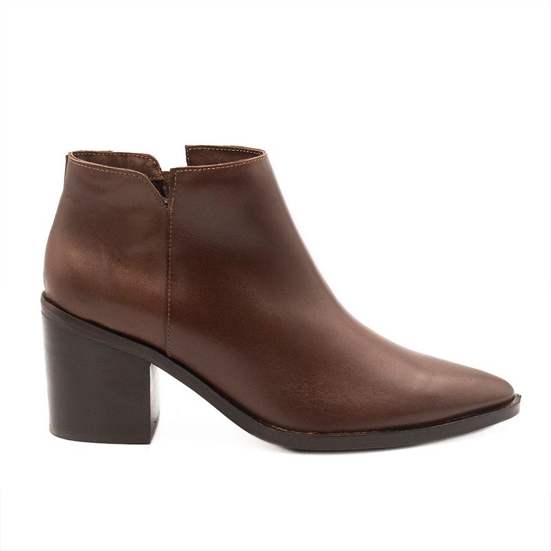 Bota Zatta Bico Fino Cano Curto Gardenia Marrom