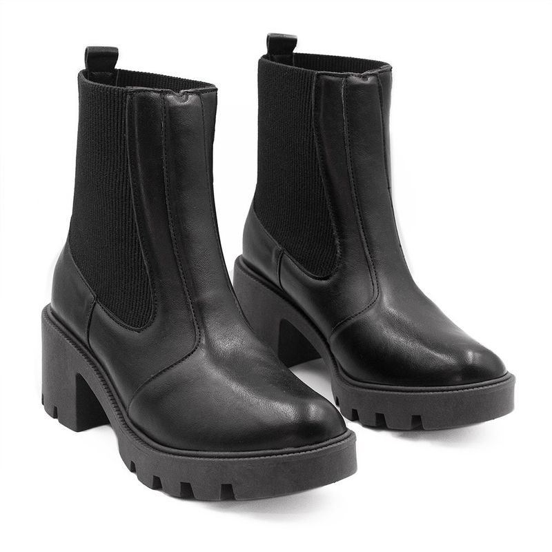 Bota Zatta Coturno Cano Médio Elástico Ariel Preta