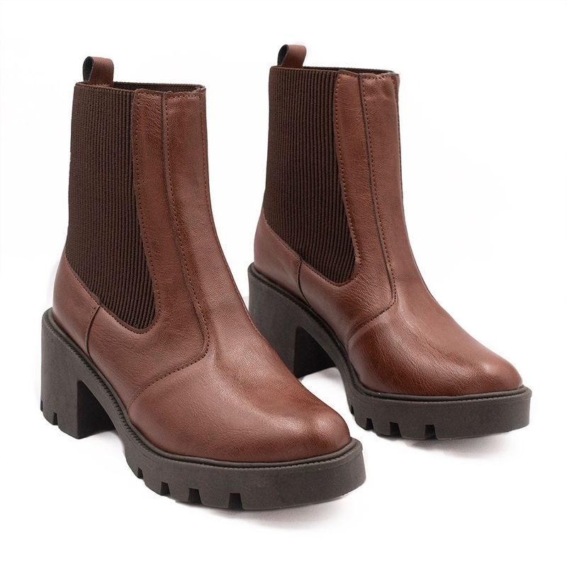 Bota Zatta Coturno Cano Médio Elástico Ariel Marrom