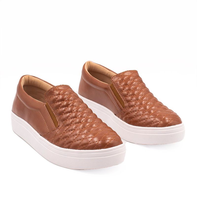Tênis Slip-on  Zatta  Matelassê  Paula Caramelo