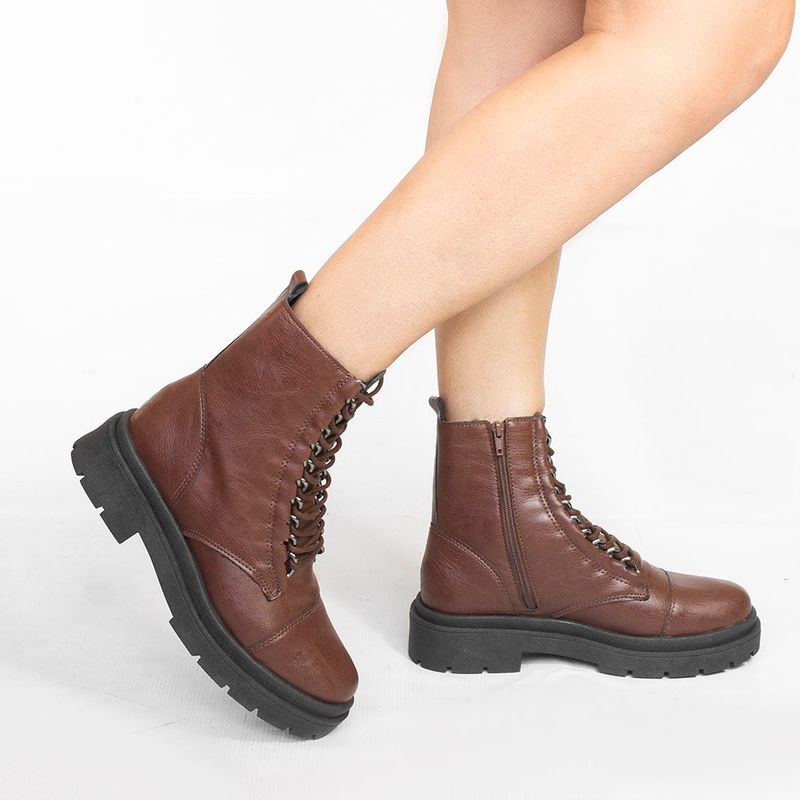 Bota Coturno Zatta Corrente  Anabele Marrom