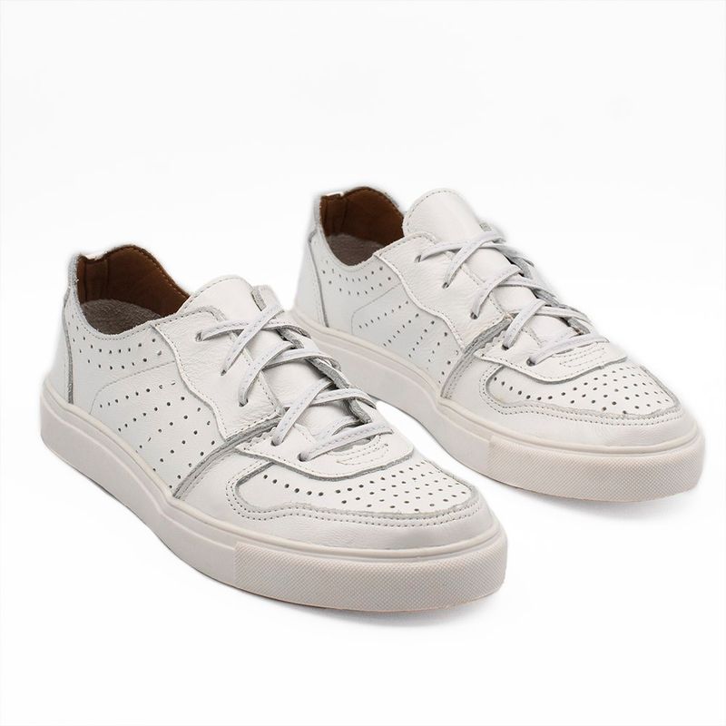 Tênis Zatta Casual em Couro Laura Branco