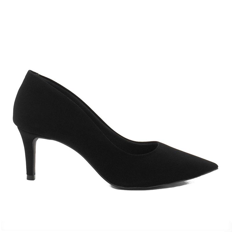 Scarpin Zatta Bico Fino Salto Médio Lolita  Nobuck Preto