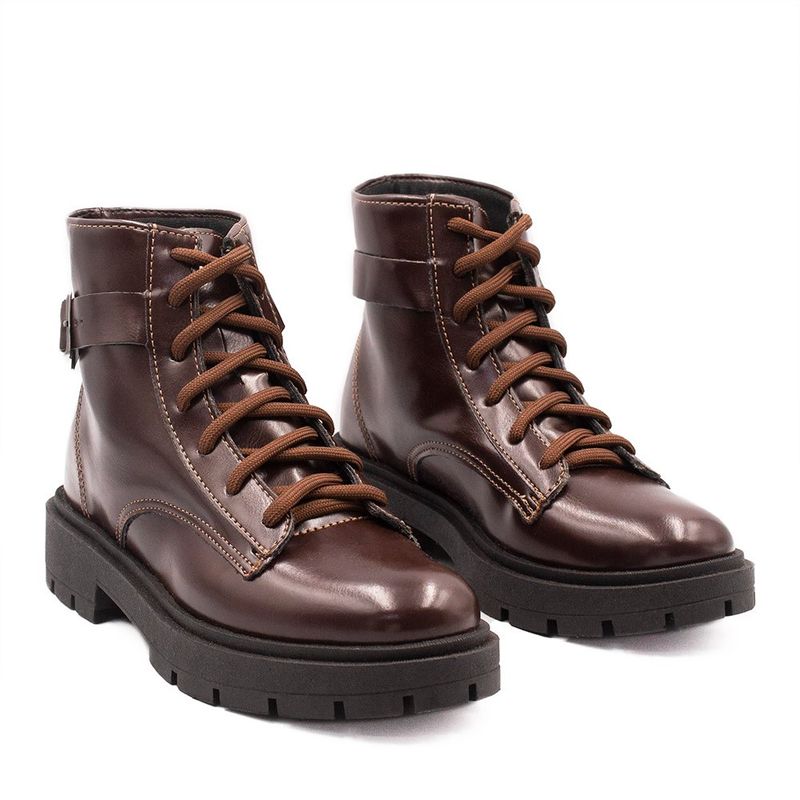 Bota Coturno Zatta Fivela Rafaela Marrom