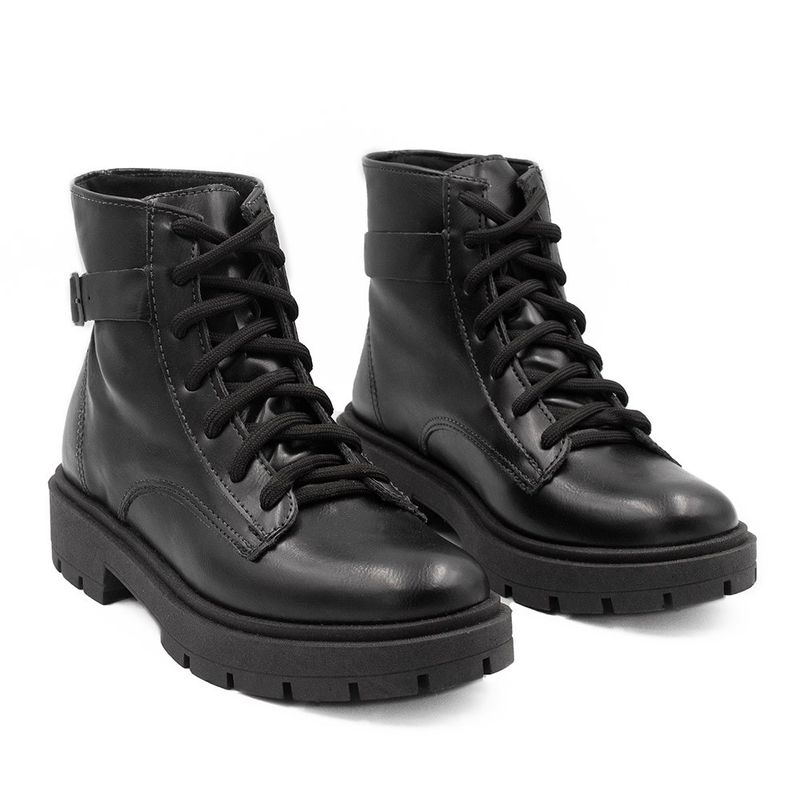 Bota Coturno Zatta Fivela Rafaela Preta