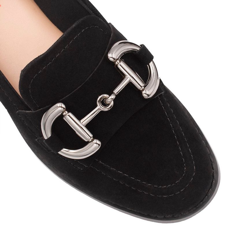 Mocassim Zatta Fivela Morgana Camurça Preto 