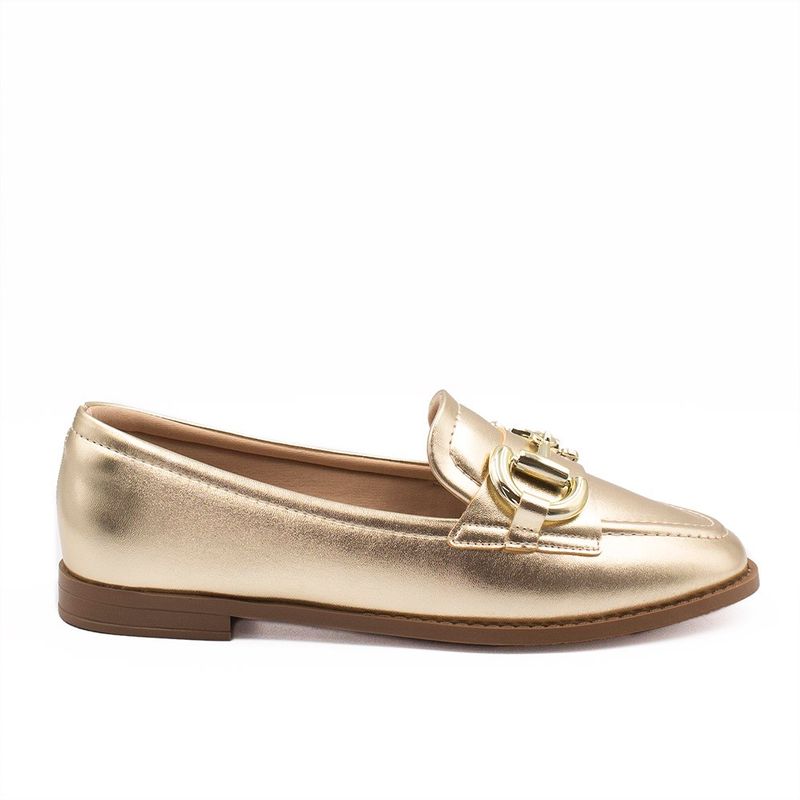 Mocassim Zatta Fivela Morgana Dourado