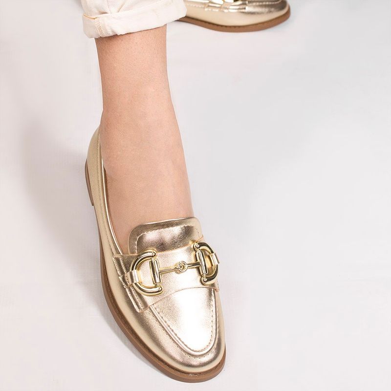 Mocassim Zatta Fivela Morgana Dourado