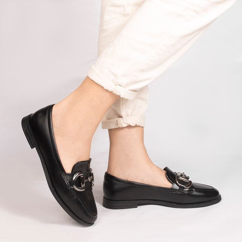 Mocassim Zatta Fivela Morgana Preto 