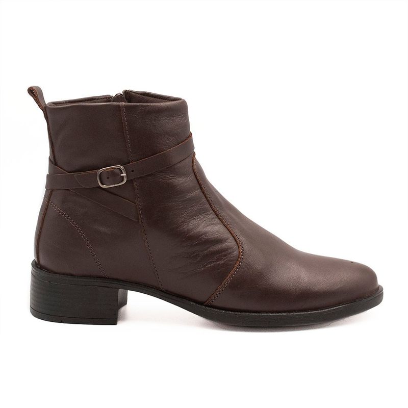 Bota Zatta Fivela Lateral em Couro Madona Marrom