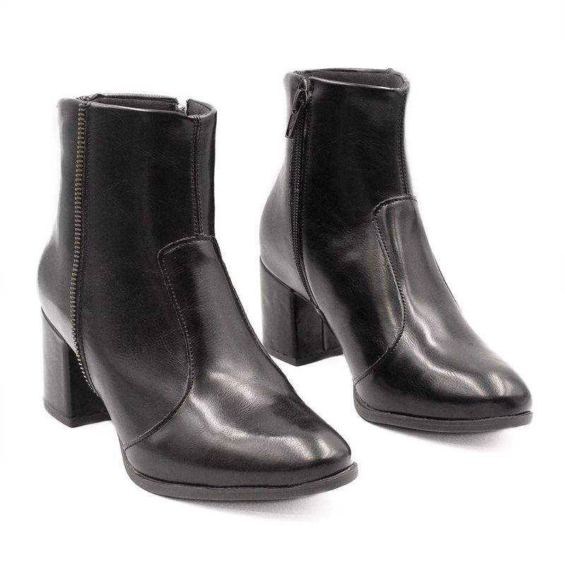 Bota Zatta  Cano Curto  Salto Bloco Ziper Nikita Preta
