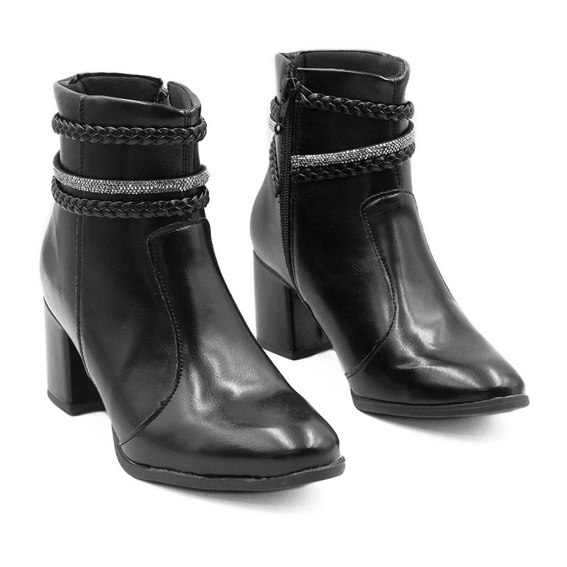 Bota Zatta Salto Bloco Trança Carla Preta