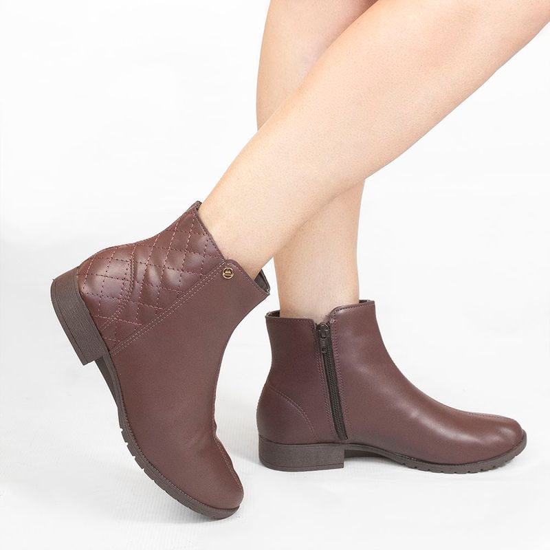 Bota Zatta  Detalhe Matelasse Magali Marrom