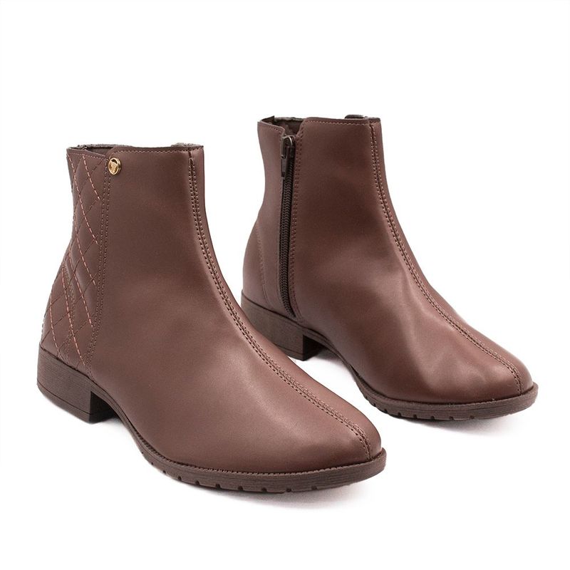 Bota Zatta  Detalhe Matelasse Magali Marrom
