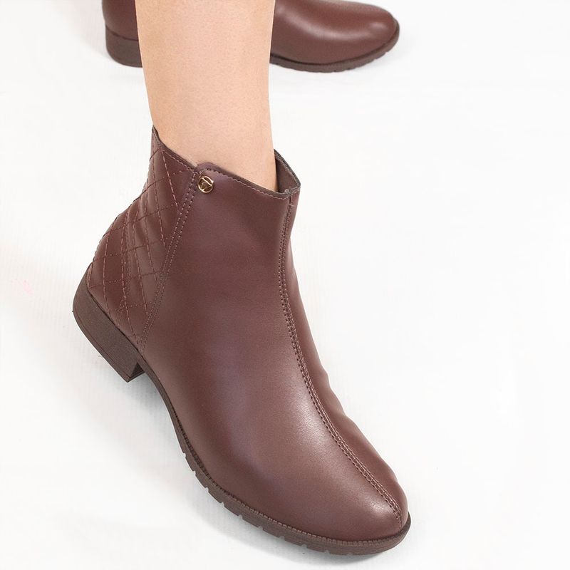 Bota Zatta  Detalhe Matelasse Magali Marrom