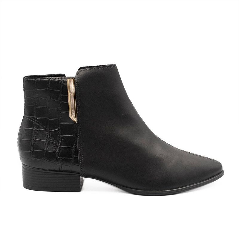 Bota Zatta Cano Curto Bico Fino Evelyn Preta