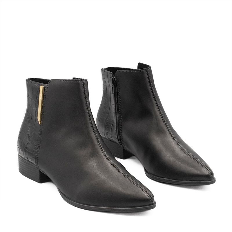 Bota Zatta Cano Curto Bico Fino Evelyn Preta
