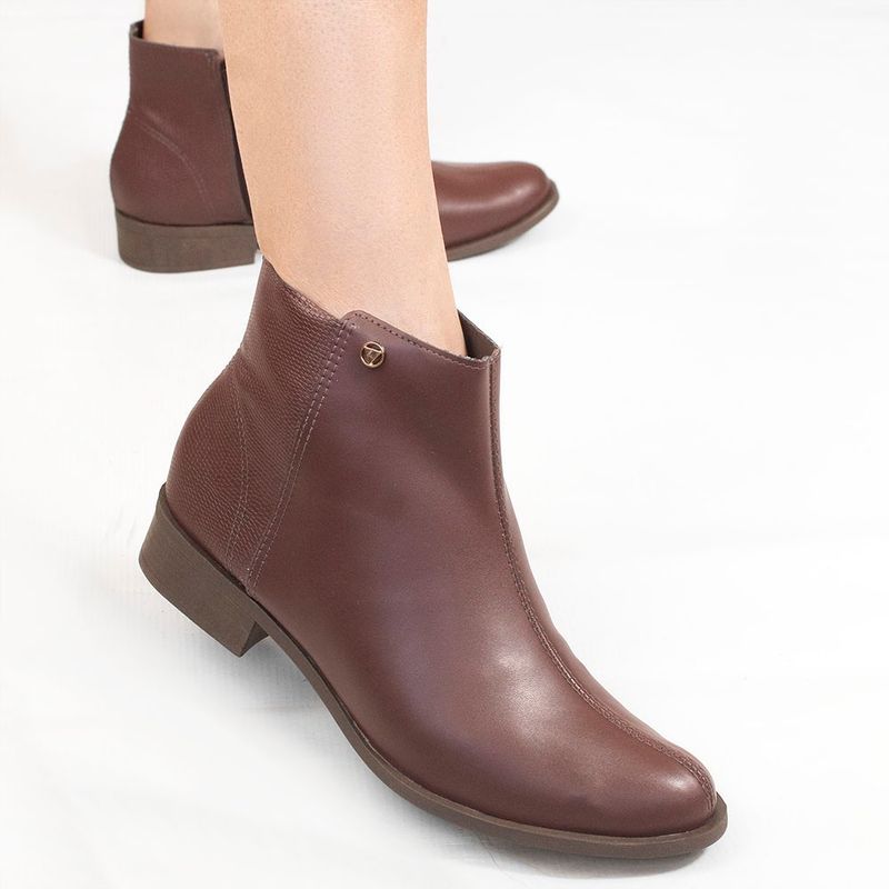 Bota Zatta Montaria Lizard Cano Curto Marilia Marrom