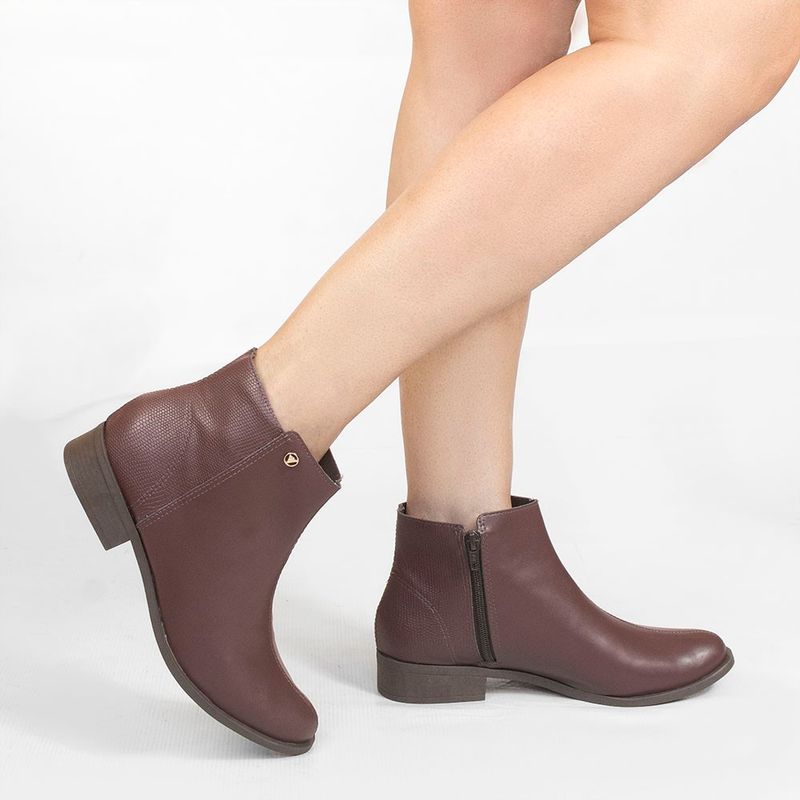 Bota Zatta Montaria Lizard Cano Curto Marilia Marrom