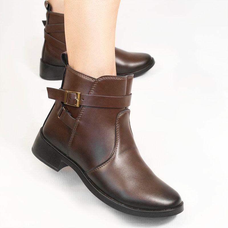 Bota Zatta Montaria Fivela Mafalda Marrom