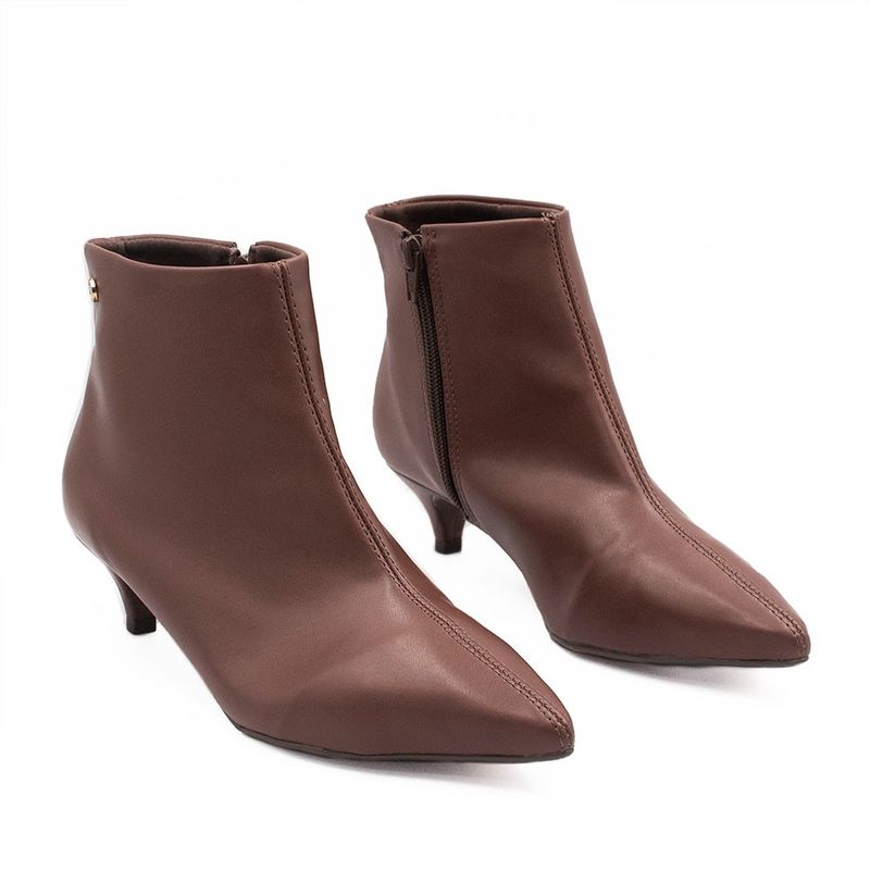 Bota Zatta Cano Curto Bico Fino Marlene Marrom