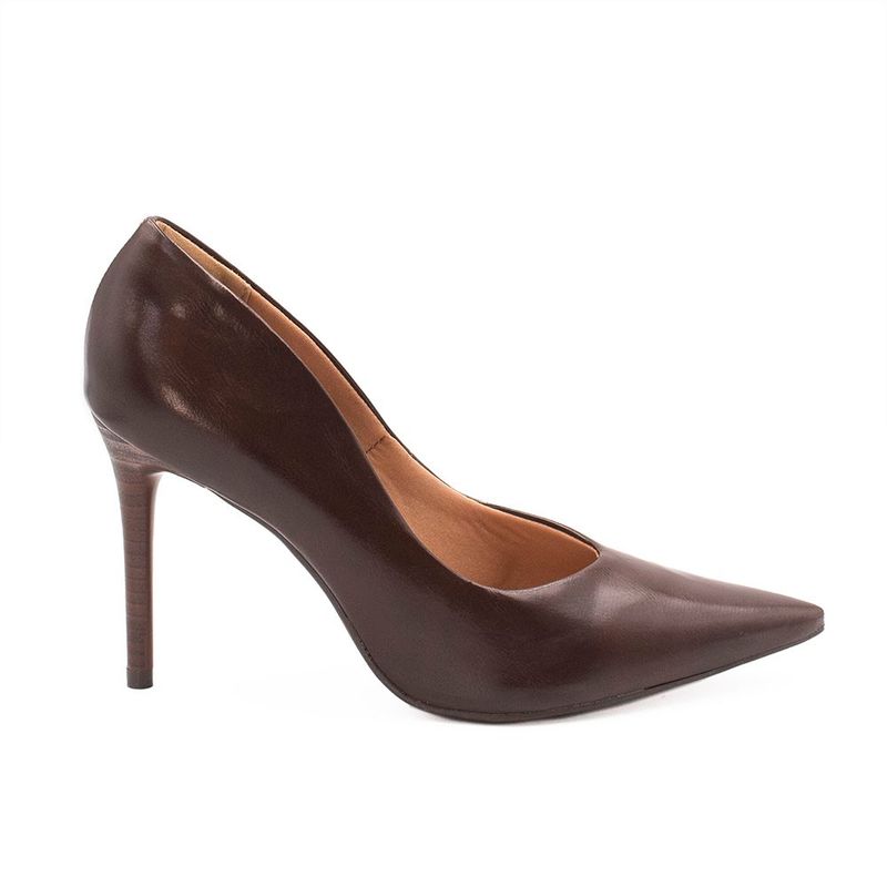 Scarpin Zatta Bico Fino Salto Alto  Anita Marrom