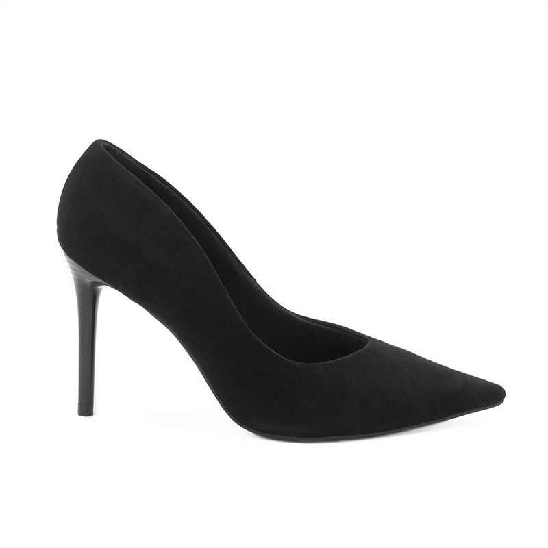 Scarpin Zatta Bico Fino Salto Alto  Anita Nobuck  Preto