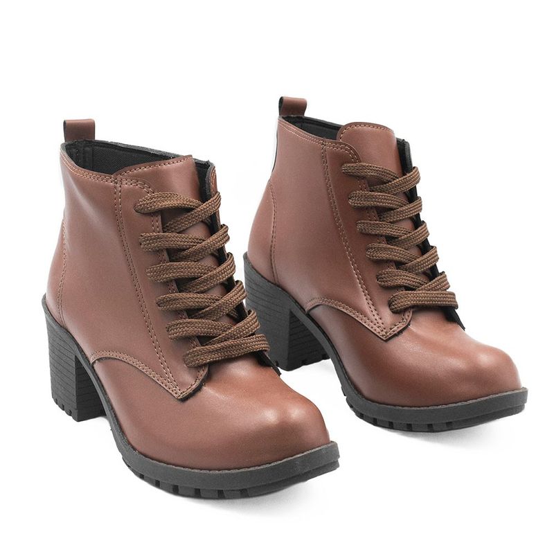 Bota Zatta Coturno  Salto Bloco  Beatriz Marrom