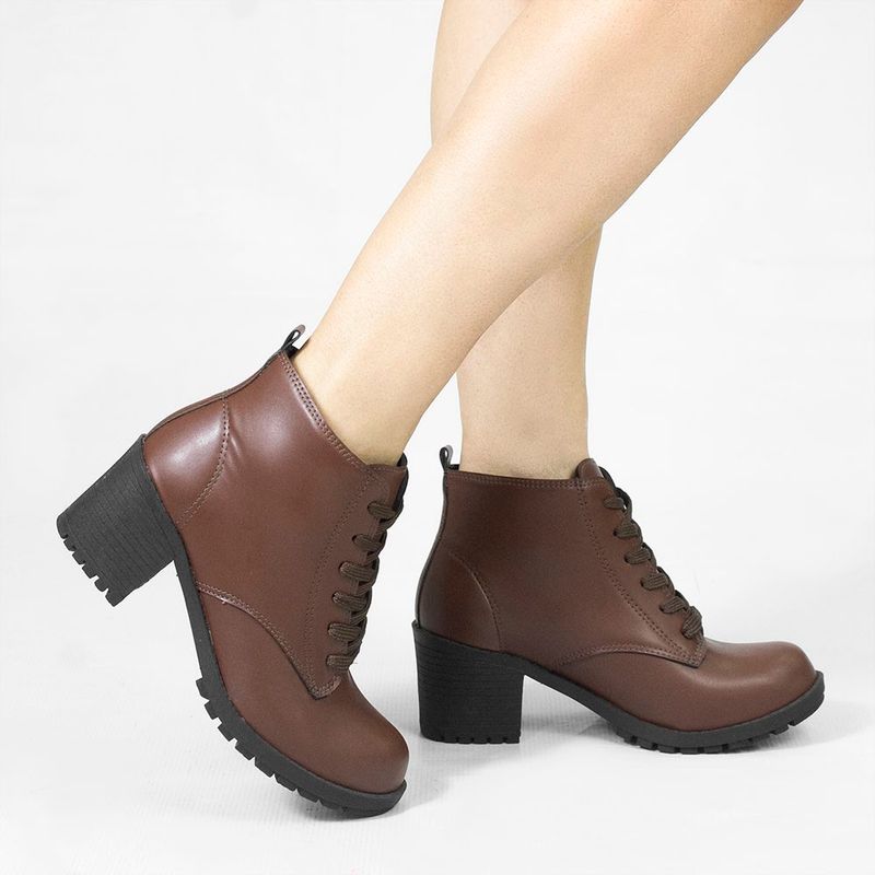 Bota Zatta Coturno  Salto Bloco  Beatriz Marrom