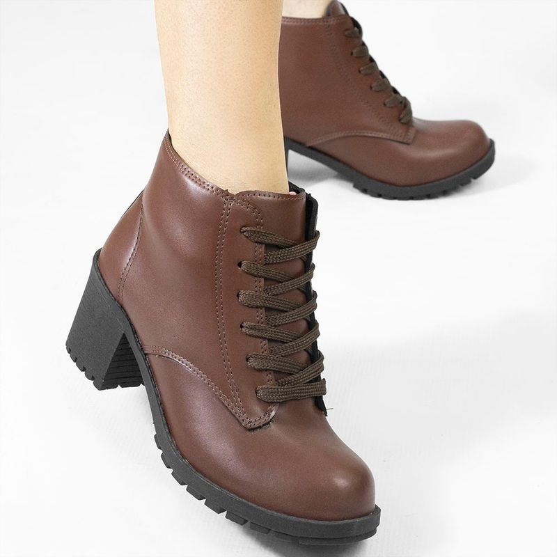 Bota Zatta Coturno  Salto Bloco  Beatriz Marrom