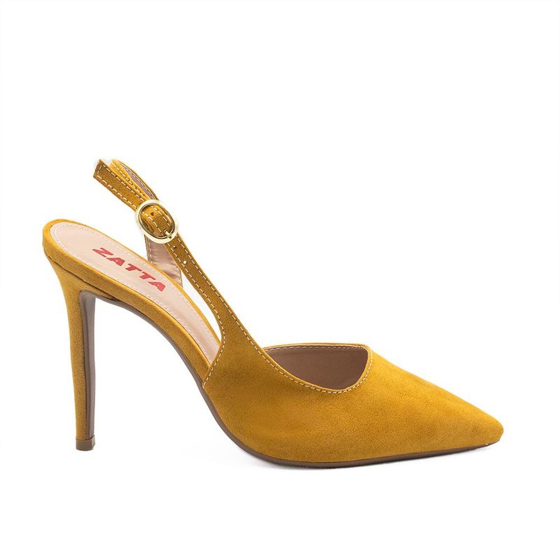 Scarpin Zatta Slingback Salto Alto Donna Mostarda