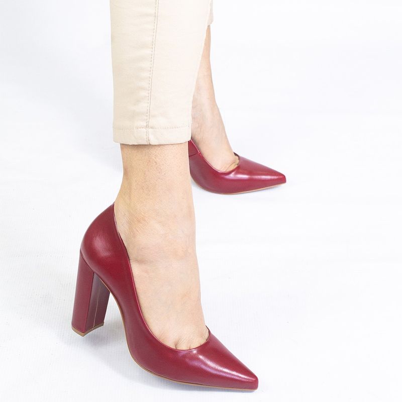 Scarpin Zatta Salto Grosso Jaine Marsala