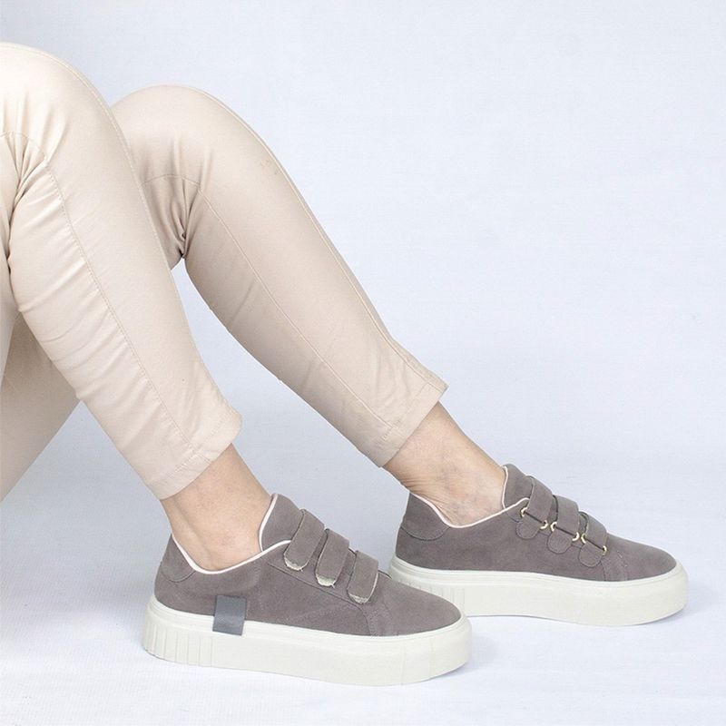 Tênis Zatta Feminino  Flatform Mary  Cinza