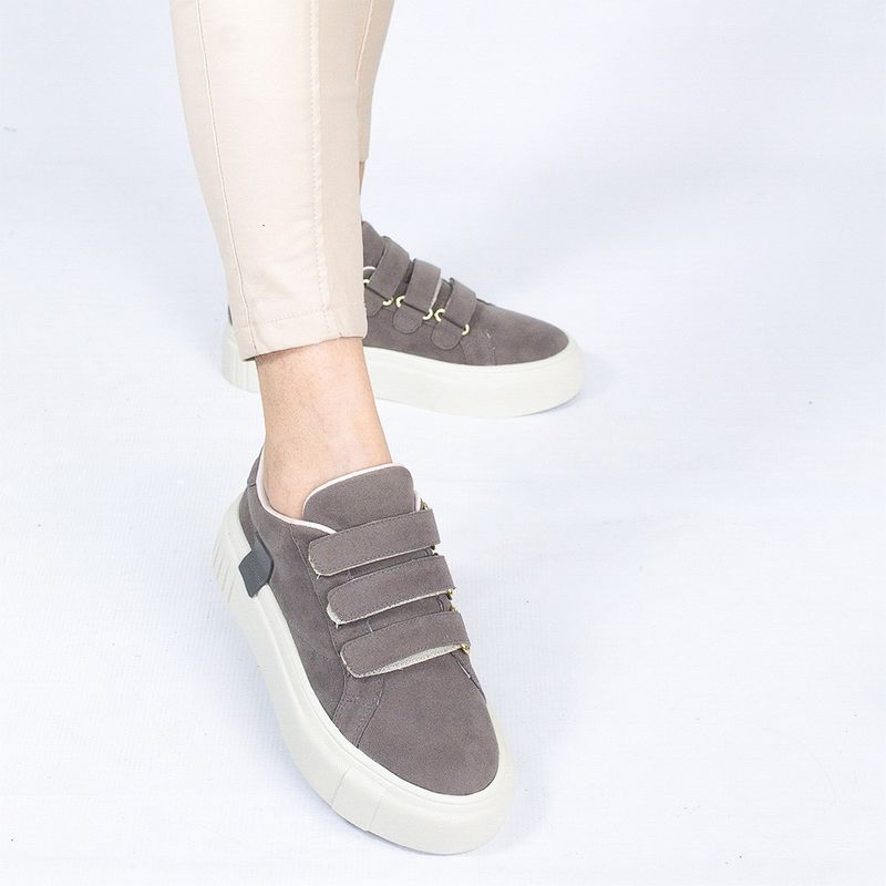 Tênis Zatta Feminino  Flatform Mary  Cinza